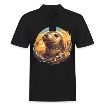 Seals, Seal - Men's Polo Shirt - black - Front - Kai (181cm)