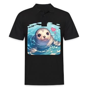 Seals, Seal - Men's Polo Shirt - black - Front - Kai (181cm)