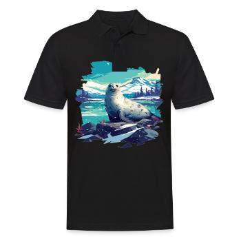 Seals, Seal - Men's Polo Shirt - black - Front - Kai (181cm)