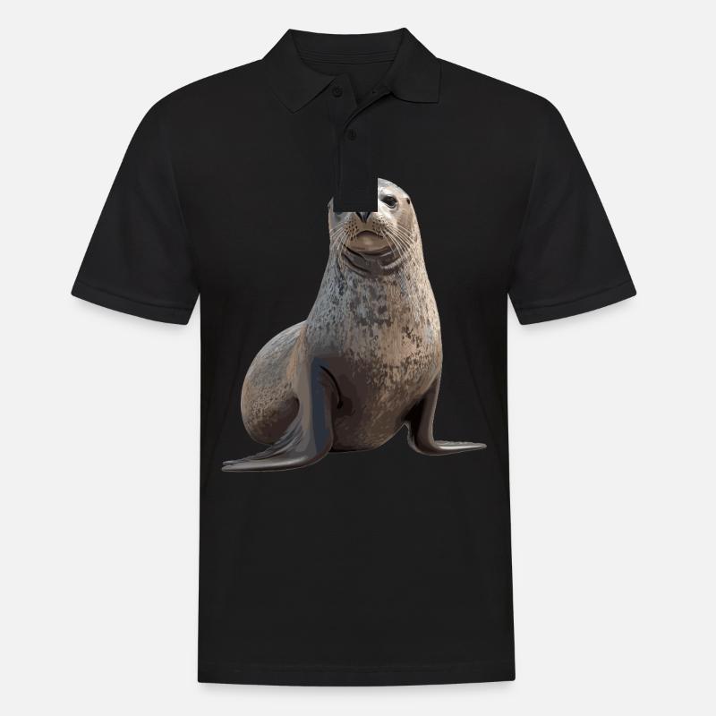 Robben Robbe - Männer Poloshirt - Schwarz