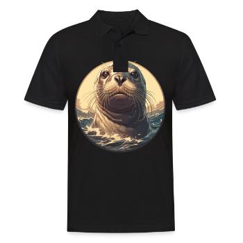 Seals, Seal - Men's Polo Shirt - black - Front - Kai (181cm)