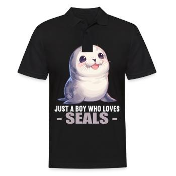 Seals, Seal - Men's Polo Shirt - black - Front - Kai (181cm)