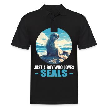 Seals, Seal - Men's Polo Shirt - black - Front - Kai (181cm)