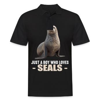 Seals, Seal - Men's Polo Shirt - black - Front - Kai (181cm)
