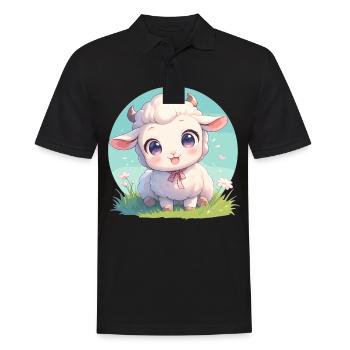 Schafe Schaf - Männer Poloshirt - Schwarz - Vorne - Kai (181cm)