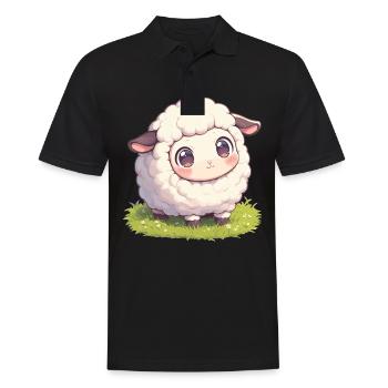 Schafe Schaf - Männer Poloshirt - Schwarz - Vorne - Kai (181cm)