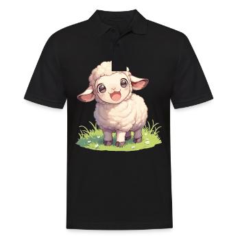 Schafe Schaf - Männer Poloshirt - Schwarz - Vorne - Kai (181cm)