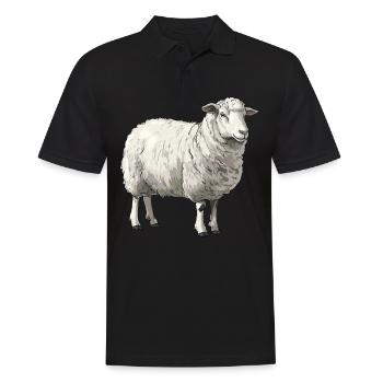 Schafe Schaf - Männer Poloshirt - Schwarz - Vorne - Kai (181cm)