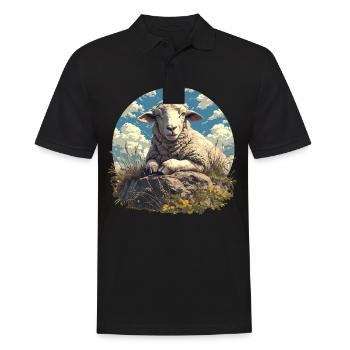 Schafe Schaf - Männer Poloshirt - Schwarz - Vorne - Kai (181cm)