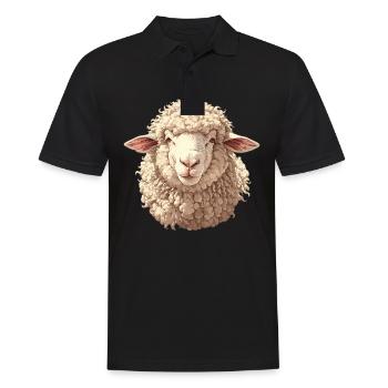 Schafe Schaf - Männer Poloshirt - Schwarz - Vorne - Kai (181cm)