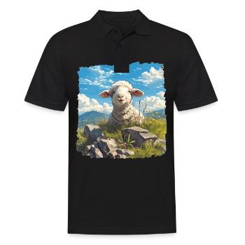 Schafe Schaf - Männer Poloshirt - Schwarz - Vorne - Kai (181cm)