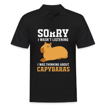 Capybara Capibara - Männer Poloshirt - Schwarz - Vorne - Kai (181cm)