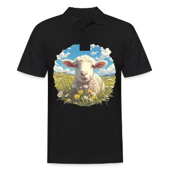 Schafe Schaf - Männer Poloshirt - Schwarz - Vorne - Kai (181cm)