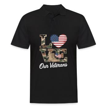 Love Our Veterans Veterans Day - Men's Polo Shirt - black - Front - Kai (181cm)