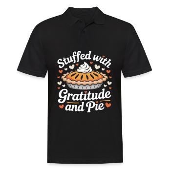 Stuffed with Gratitude and Pie Thanksgiving - Men's Polo Shirt - black - Front - Kai (181cm)