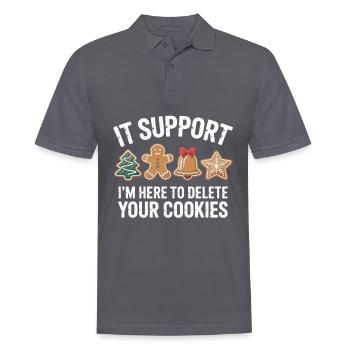 Im An IT Im Here To Delete Your Cookies Christmas - Men's Polo Shirt - charcoal grey - Front - Nico (186cm)