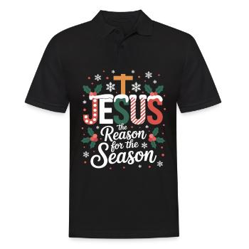 Jesus The Reason For The Season Christmas - Men's Polo Shirt - black - Front - Kai (181cm)