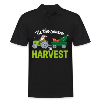 Tis The Season To Harvest Farm Tractor Christmas - Men's Polo Shirt - black - Front - Kai (181cm)