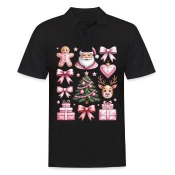 Coquette Gingerbread Reindeer Christmas - Men's Polo Shirt - black - Front - Kai (181cm)