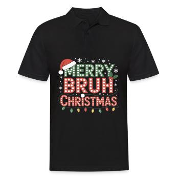 Merry Christmas Bruh Funny Christmas - Men's Polo Shirt - black - Front - Kai (181cm)