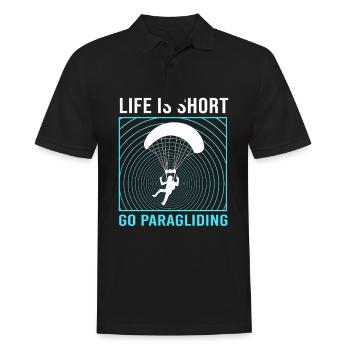 Skydive Paragliding - Men's Polo Shirt - black - Front - Kai (181cm)