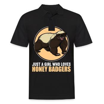 Honey Badger Honigsdachs - Männer Poloshirt - Schwarz - Vorne - Kai (181cm)