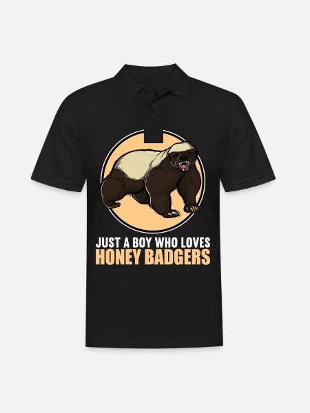 Honey Badger Honigsdachs - Männer Poloshirt - Schwarz