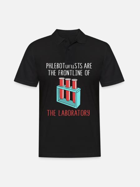 Nurse Caregiver Blood Sampling Phlebotomist - Men's Polo Shirt - black