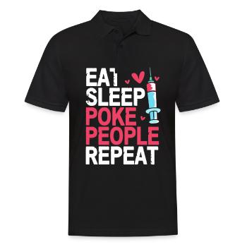 Phlebotomist Pflege Pfleger Pflegerin Blutentnahme - Männer Poloshirt - Schwarz - Vorne - Kai (181cm)