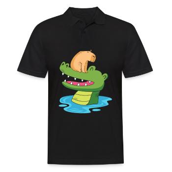 Capibara Capybara - Männer Poloshirt - Schwarz - Vorne - Kai (181cm)