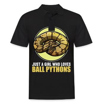 Ball Python Königspythons Königspython - Männer Poloshirt - Schwarz - Vorne - Kai (181cm)