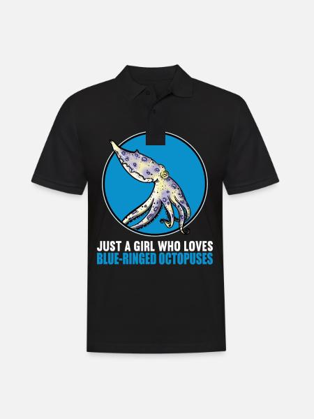 Blue Ringed Octopus Blaugeringelter Krake - Men's Polo Shirt - black