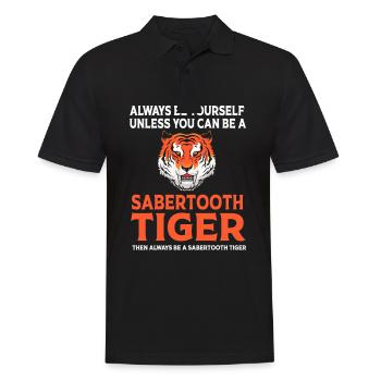 Säbelzahntiger Urzeit - Männer Poloshirt - Schwarz - Vorne - Kai (181cm)