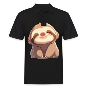 Faultiere Faultier - Männer Poloshirt - Schwarz - Vorne - Kai (181cm)