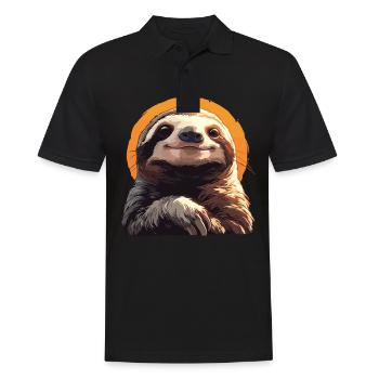 Faultiere Faultier - Männer Poloshirt - Schwarz - Vorne - Kai (181cm)