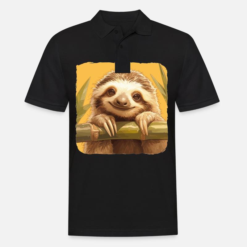 Faultiere Faultier - Männer Poloshirt - Schwarz