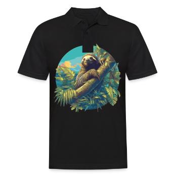 Faultiere Faultier - Männer Poloshirt - Schwarz - Vorne - Kai (181cm)