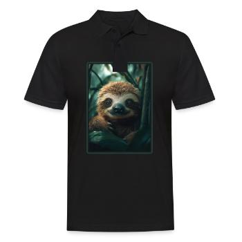Faultiere Faultier - Männer Poloshirt - Schwarz - Vorne - Kai (181cm)