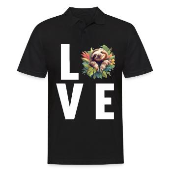 Faultiere Faultier - Männer Poloshirt - Schwarz - Vorne - Kai (181cm)