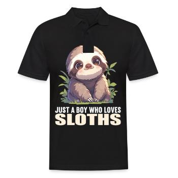 Sloths Sloth - Men's Polo Shirt - black - Front - Kai (181cm)