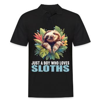 Sloths Sloth - Men's Polo Shirt - black - Front - Kai (181cm)