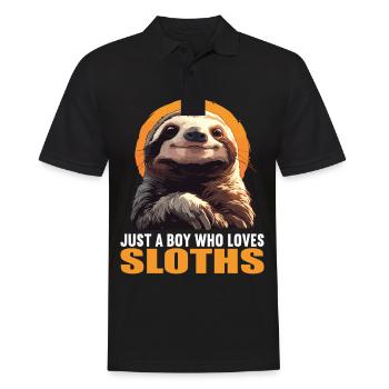 Sloths Sloth - Men's Polo Shirt - black - Front - Kai (181cm)