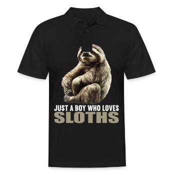 Sloths Sloth - Men's Polo Shirt - black - Front - Kai (181cm)