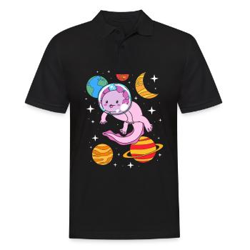 Astronaute axolotl - Polo Homme - noir - Devant - Kai (181cm)