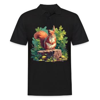 Squirrel - Men's Polo Shirt - black - Front - Kai (181cm)