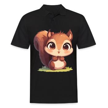 Squirrel - Men's Polo Shirt - black - Front - Kai (181cm)