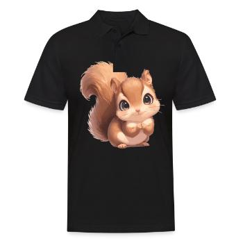 Squirrel - Men's Polo Shirt - black - Front - Kai (181cm)