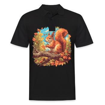 Squirrel - Men's Polo Shirt - black - Front - Kai (181cm)
