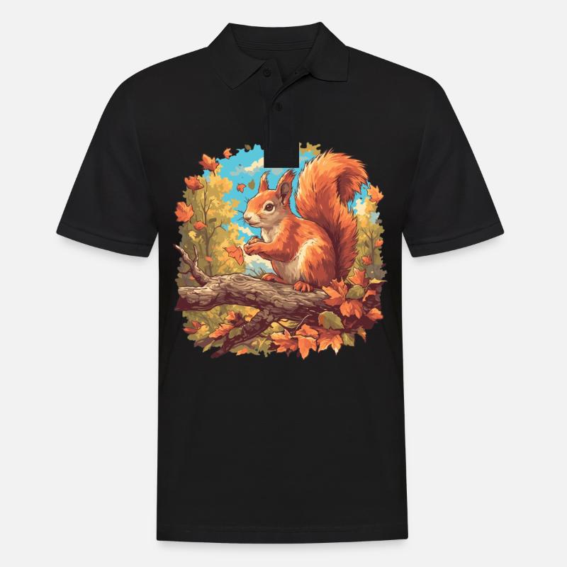 Eichhörnchen - Männer Poloshirt - Schwarz