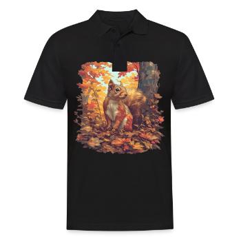 Squirrel - Men's Polo Shirt - black - Front - Kai (181cm)
